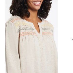 Tribal- SMOCKED HENLEY TOP - NWT